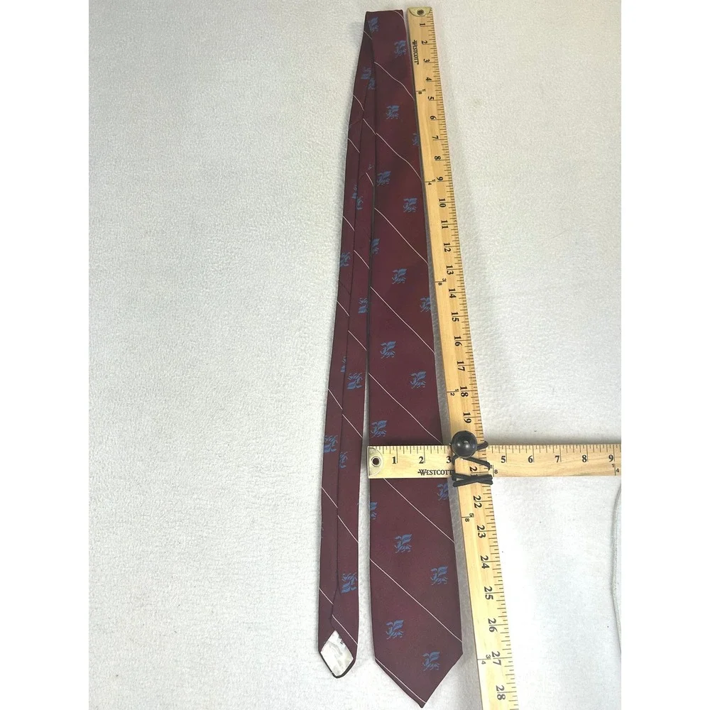 Michael Bruce Creation Necktie Mens OS Burgundy Griffin Crest Preppy